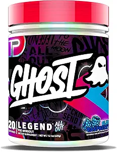 [BRSRMHYOOJ7GKDTB] GHOST Legend All Out Pre-Workout Powder, Blue Raspberry - 20 Servings - Pre-Workout Supplement for Men & Women - Energy & Pumps - Caffeine, L-Citrulline, & Beta Alanine Blend - Sugar Free