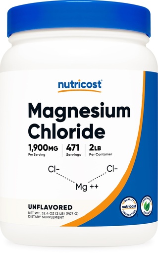 [BRSRA237DN6B6G3V] Nutricost Magnesium Chloride (2LBS) - Gluten-Free, Vegetarian, Non-GMO
