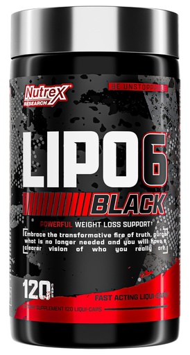 [BRSWYYYPCUPWAALG] Nutrex Lipo-6 Black Max Strength Fat Burner - Fast Acting Energy, Weight Loss Diet Pills – Appetite Suppressant, Metabolism Booster - 120 Capsules