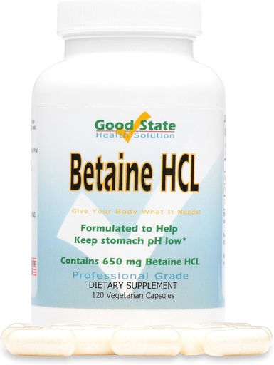 [BRSWIHYYAJ5WODDA] Good State - Betaine HCL - (120 veggie capsules)