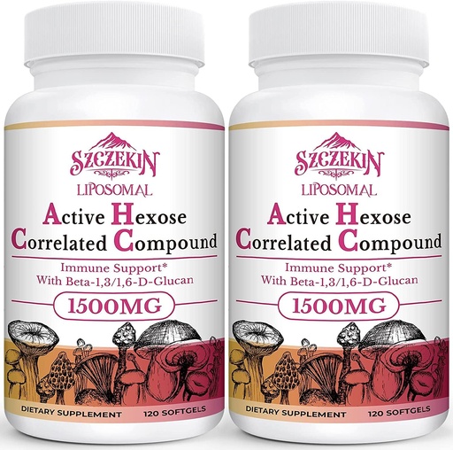 [BRSRMFA7CB5Q4CI3] 1500mg Liposomal Active Hexose Correlated Supplement,240 Soft Gels Beta-Glucans with Natural Mushroom Extract, Immune System, Liver Function, Maintain T-Cell & Killer Cell Activity