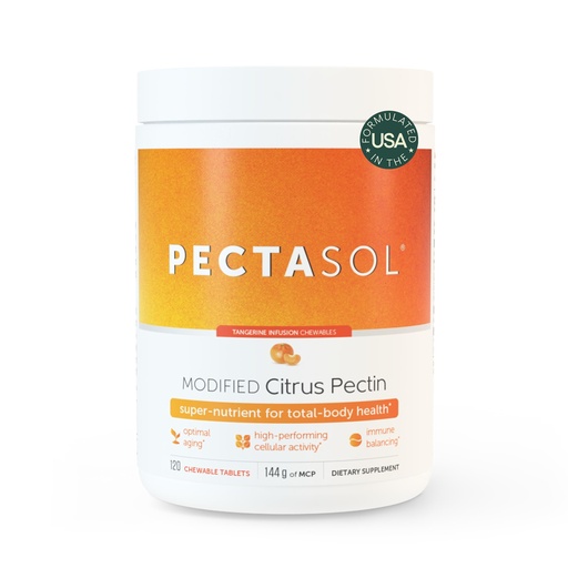 [BRSWGFQHBACROET6] EcoNugenics PectaSol Modified Citrus Pectin – 120 Tangerine Chewable Tablets – Total-Body Health Supplement to Support Heart, Immune System, Inflammation Response + Maintain Healthy Galectin-3 Levels
