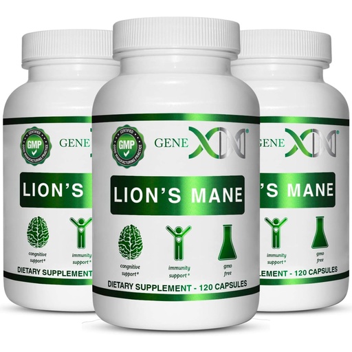 [BRSROGINCMIGCDQ4] Genex Formulas Lions Mane Supplement with 100% Lions Mane Extract (3 Pack) - Nootropics Brain Support Supplement for Brain Boost, Focus, Mental Clarity, Natural Energy, 1000mg/serving - (360 Capsules)
