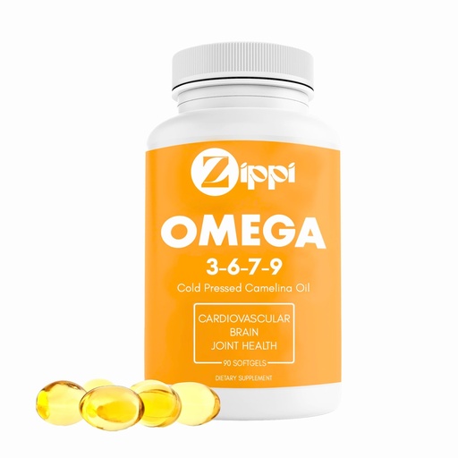 [BRSRAYY7CBYQYELB] Zippi Omega 3-6-7-9 Camelina Softgels - Plant Based Omega 3-6-7-9 Fatty Acid Supplement. Helps to Support Brain, Liver, Cardiovascular, Immunity and Joint Function