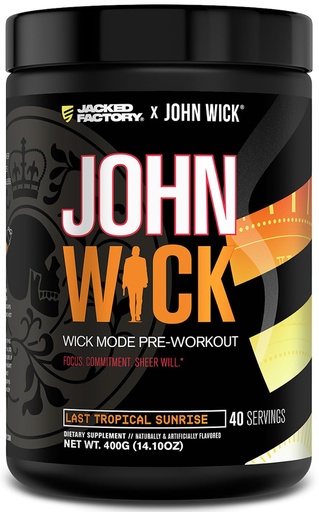 [BRSROAIFA55BGC3V] Jacked Factory X John Wick - Wick Mode Pre Workout Powder - Intense Energy, Battle-Ready Focus, Unstoppable Commitment, and Sheer Will - 40 Servings, Last Tropical Sunrise