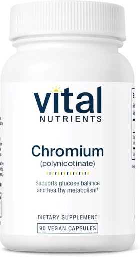 [BRSWIZYPAR4WYETK] Vital Nutrients Chromium Polynicotinate 200mcg | Chromium Supplements for Healthy Fat and Carbohydrate Metabolism | Cholesterol Maintenance Supplement | Gluten, Dairy, Soy Free | Non-GMO | 90 Capsules