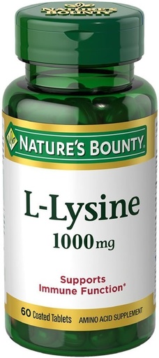 [BRSWIGYOOMJRGA3Y] Nature's Bounty L-Lysine 1000 mg Tablets 60 ea (Pack of 6)
