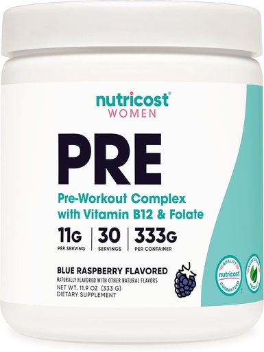 [BRSRMZYPBN7AYALG] Nutricost Pre-Workout Powder for Women, Blue Raspberry, 30 Servings