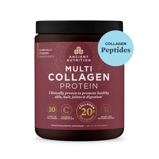 [BRSROBT7BUCAACIU] Ancient Nutrition Collagen Peptides Powder, Multi Collagen Protein, Women & Men, Vitamin C, Probiotics, Hydrolyzed Collagen, Supports Skin, Joints, Gut Health, Unflavored, 40 Servings