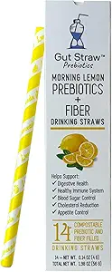 [BRSRAAIOCN6QIALG] Gut Straw Morning Lemon Water Straw - A Serving of Prebiotic Fiber and Half a Lemon Inside Each Infused Drinking Straw