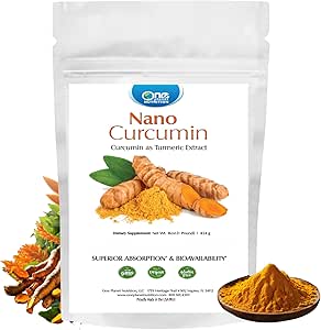 [BRSRMAA6OIBAECY4] One Planet Nutrition Nano Curcumin Powder 8 oz (227 Servings), Pure Turmeric Extract, Nano for High Absorption, Supports Overall Vitality, Non-GMO, Vegan, Gluten-Free