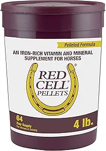 [BRSWIZD3BMHRG23O] Farnam Horse Health Red Cell Pellets, Vitamin-Iron-Mineral Supplement for Horses, Helps Fill Important Nutritional Gaps in Horse's Diet, 4 lbs., 64-Day Supply