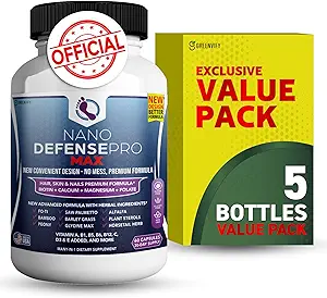 [BRSRABLQA4HRQAI7] Nano Defense Pro Max Hair Skin and Nails Supplement, Biotin Calcium Magnesium Complex, 60 Capsules, 30-Day Supply (5)