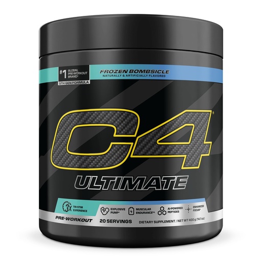 [BRSROCD6OB5B4EYU] C4 Ultimate Pre Workout Powder - Sugar Free Preworkout Energy Supplement for Men & Women - 300mg Caffeine + TeaCrine + Dynamine + Creatine - Frozen Bombsicle, 20 Servings