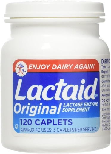 [BRSWKGYIBJ7BGDQV] LACTAID Original Caplets 120 ea (Pack of 3)