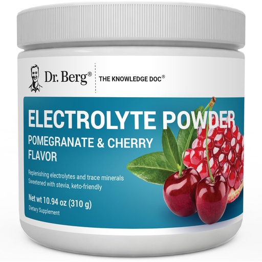 [BRSW2AQOBMNQEGTK] Dr. Berg Zero Sugar Hydration Keto Electrolyte Powder - Enhanced w/ 1000 mg of Potassium & Real Pink Himalayan Salt (NOT Table Salt) - Pomegranate and Cherry Hydration Drink Supplement - 50 Servings