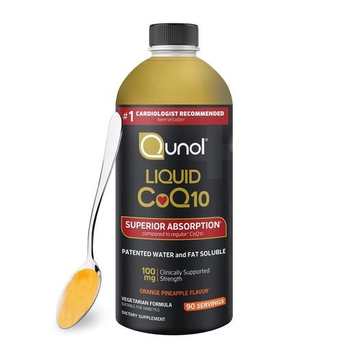 [BRSWG2YCO4HGAE3J] Qunol CoQ10 Liquid Supplement 100mg, Superior Absorption, Natural Form of Coenzyme Q10, Antioxidant for Heart Health, Orange Pineapple Flavored, 90 Servings, 30.4 oz Bottle