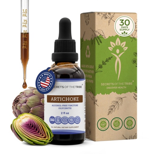 [BRSRMYAPBF5QEADH] Secrets of the Tribe Artichoke Tincture Alcohol-Free Liquid Extract, Artichoke (Cynara scolymus) Dried Leaf (2 FL OZ)