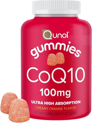 [BRSW2Y35OR6WCAD7] Qunol CoQ10 Gummis von Qunol, 100 mg, Delicious Gummy Supplements, hilft Herzgesundheit zu unterstützen, 60 ct