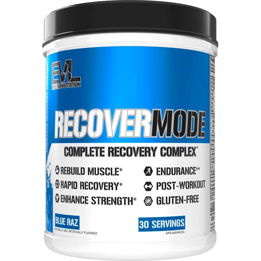 [BRSWEC3YO4PAAEL3] Evlution Nutrition Recover Mode- Complete Post Workout with BCAAs, Immunity Support, Vitamin C, D & E, Electrolytes, Hydration, Creatine, Glutamine, Beta-Alanine, L-Carnitine, 30 Serve, Blue Raz