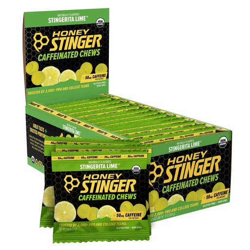 [BRSRMCALOECWCAIZ] Honey Stinger Stingerita Lime Caffeinated Energy Chew, Gluten Free, with Caffeine, for Exercise, Running and Performance, Sports Nutrition for Home & Gym, Pre and Mid Workout, 21.6 Ounces (Pack of 12)