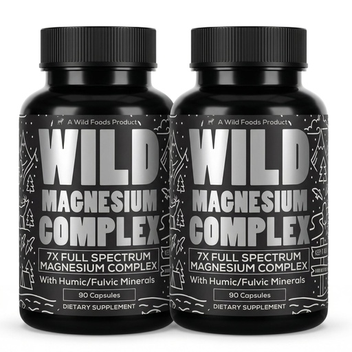 [BRSRAYAQA57WO3TV] Wild Magnesium Complex for Women & Men – 7 Magnesium Forms in One: Glycinate, Citrate, Malate & More – High-Absorption Magnesio Complex with Fulvic Mineral Blend – 90 Capsules, 450 mg (Pack of 2)
