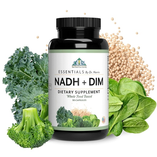 [BRSRMYIQDF7QOD35] Optimal Health Systems NADH + DIM | Dr. Harris Essentials | Energy + Neurotransmitter Support | Plant-Based | Mental Clarity, Concentration, & Memory Supplement | 30 Capsules