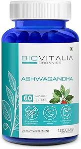 [BRSROFL2BN5GOHI4] Natural Ashwagandha Capsules 1000mg Herbal Sleep Aid Supplement for Men & Women Adults, Helps Fight Stress Support Energy & Mood, Promote Mind Restfulness - 60 Vegan Capsule