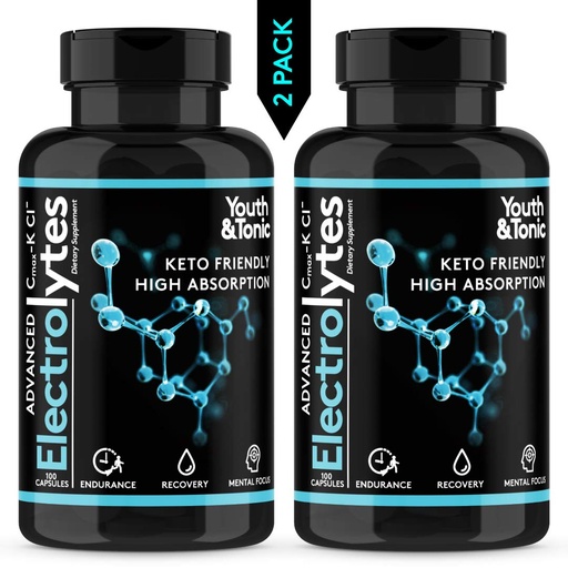 [BRSWGBABA4IQI3L6] Complete Electrolyte Supplement w High Bioavailability and Cmax Chloride Potassium Magnesium for Endurance Muscle Recovery Mental Focus. Rapid Rehydration Salts and Keto Friendly Pills with 200 caps