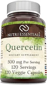 [BRSROA37BFYRYET4] Quercetin 500 mg 120 Veggie Capsules Supplement | Non-GMO | Gluten Free | Made in USA