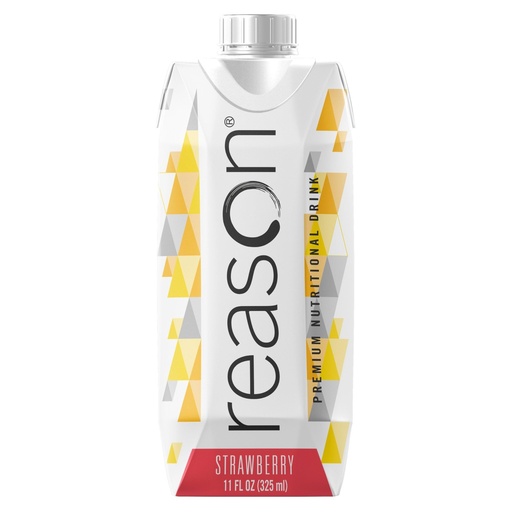 [BRSROFD3CF7W2HLZ] Reason Premium High Calorie Protein Drink, Gluten, GMO, Strawberry, 11 oz | Free of Soy, Artificial Flavors, and Sweeteners, NSF Certified, Lactose-Friendly, and Great for Tube-Feeding