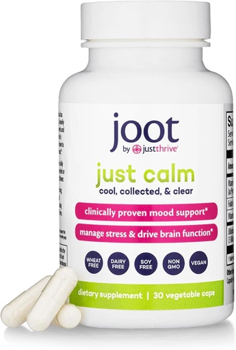 [BRSW2AIYA4IGE3QV] Just Thrive - Just Calm - Cortisol Manager - Calming, Memory, and Mood Support Supplement - Vegan, 30 Calm Capsules