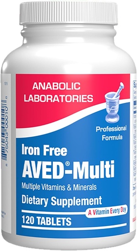 [BRSWIYYOA4AGKCL4] Iron Free Daily Multivitamin for Men and Women, 120 Tablets - AVED Daily Multi Vitamin and Minerals Health Supplement - Vitamins A, C, D, E, Vitamin B Complex, Zinc, Calcium, Magnesium, More