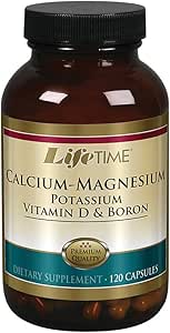 [BRSWIYQ3OEEGOF3Y] LIFETIME Calcium Magnesium Potassium, Vitamin D & Boron | Support Bone & Muscle Health | Easy Absorption | 120 Capsules, 30 Servings