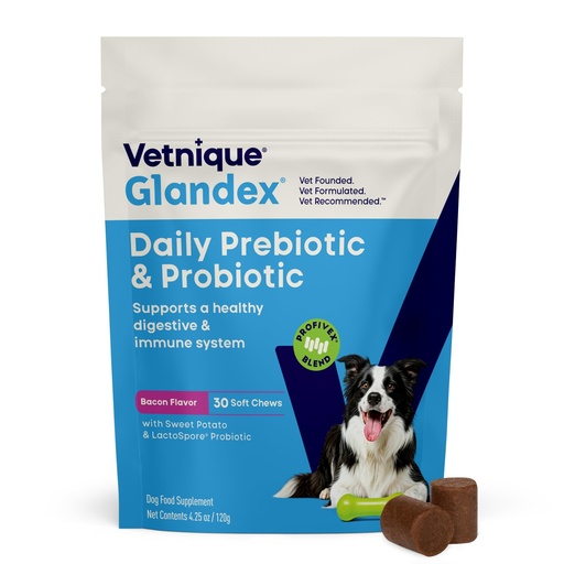 [BRSRAFIEBZYRUFAV] Vetnique Glandex Dog Probiotic Chews, Daily Probiotics for Dogs 5 Strains, Prebiotics & Digestive Enzymes for Gut & Immune Health, Vet Formulated for Occasional Diarrhea (30ct Chews, Probiotic Chews)