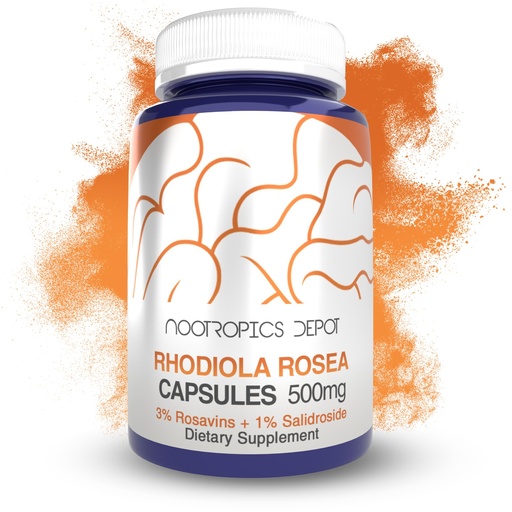 [BRSWGZL4AANQMDLL] Nootropics Depot Rhodiola Rosea Capsules | 500mg | 3% Rosavins | 120 Count | Adaptogen Herb | Ayurvedic Supplement