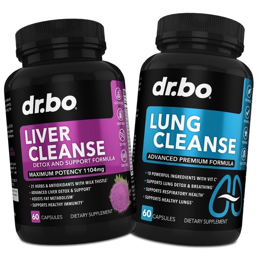 [BRSROZD6OENQ233L] DR. BO Liver Cleanse & Lung Support Pills - Herbal Cleanser Formulas to Support Liver & Lung Health