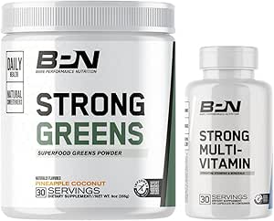 [BRSROCQ7AUBRO33P] BARE PERFORMANCE NUTRITION BPN Strong Greens & Strong Multi-Vitamin Bundle