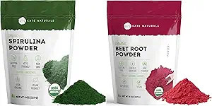[BRSRA2QFOQNQACT2] Kate Naturals Organic Spirulina Powder and Beet Root Powder Bundle
