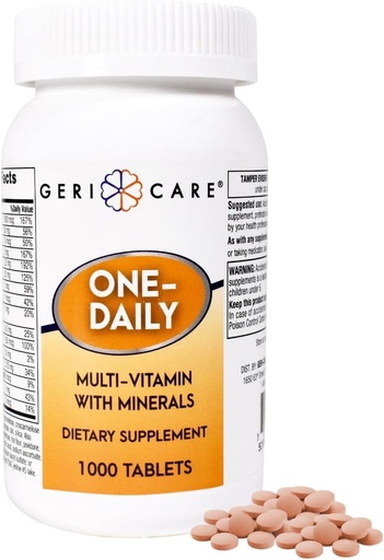 [BRSRMCY5OQIRA2TB] GeriCare One-Daily Multivitamins with Minerals for Men & Women (1000 Tablets) High-Potency Multi-Vitamin & Multimineral Dietary Supplement for Immunity, Energy| Complete Daily Nutritional Support