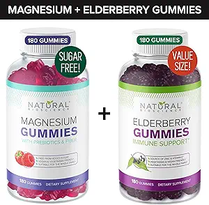 [BRSW2ZI7CJYQGELK] Sugar-Free Magnesium Gummies (180 Gummies) and Elderberry Gummies (180 Gummies)
