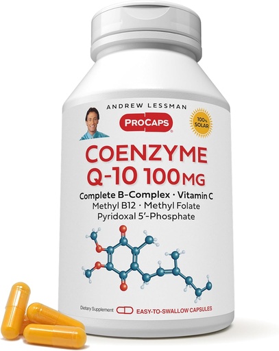 [BRSWKHAIBMHRSE3A] ANDREW LESSMAN Coenzyme Q-10 100 mg 30 kapsulak - Energia ekoizteko eta Gako Optimumaren Organo Funtzioa, Anti-Oxidant euskarria, zahartzeak eta B-Complex-ek garatua. Swallow kapsulak egiteko erraza