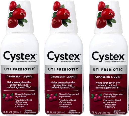 [BRSWIZ33C4CQ4CQ5] Cystex Manutenção de saúde urinária Cranberry 7.6 Fl Oz (Pacote de 3)
