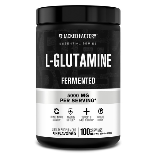 [BRSW2YDQBAJRMAA2] Jacked Factory L-Glutamine Powder 100 Servings - Vegan Fermented L Glutamine Supplement for Post Workout Muscle Recovery, Immunity, Digestive Health | No Artificial Filler - Unflavored