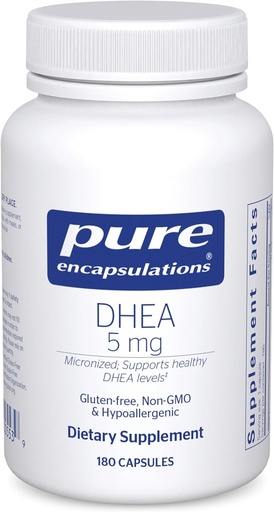 [BRSWIY34CUPGK23E] Pure Encapsulations DHEA 5 mg - Immune Support & Hormones Balance * - Micronized DHEA - Gluten Free & Vegan - 180 kapsulių