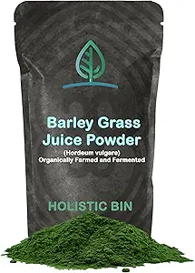 [BRSWYZACO4ORE3Q3] Holistic Bin Organic Barley Grass Juice Powder - 100% Pure USDA Organic - Fermented with 35 Probiotic Strains - Nutrient-Dense Green Superfood for Smoothies - Supports Digestion - 30 Day Supply (50g)
