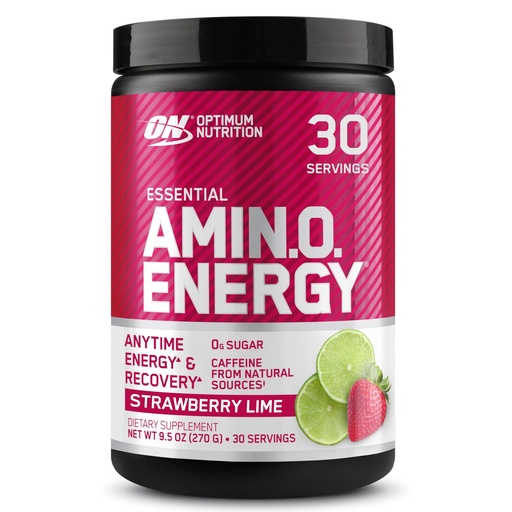 [BRSWIAYYAJ4RMFI3] Optimum Nutrition Amino Energy - Pre Workout with Green Tea, BCAA, Amino Acids, Keto Friendly, Green Coffee Extract, Energy Powder - Strawberry Lime, 9.5 Ounce, 30 Servings (Packaging May Vary)