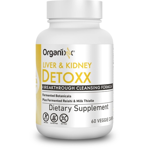 [BRSRMAAYC4AWAYI3] Organixx Kidney & Liver Support Cleanse Supplement, Milk Thistle Reishi Herbal Formula For Digestive Health, Kidney & Liver Health, Sleep & Energy Support, Gluten Free, Non GMO, 60 Vegetarian Capsules