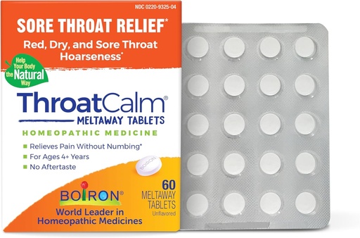[BRSWGYY2PMOWMFAZ] Boiron ThroatCalm Tablets for Pain Relief from Red, Dry, Scratchy, Sore Throats and Hoarseness - 60 Count