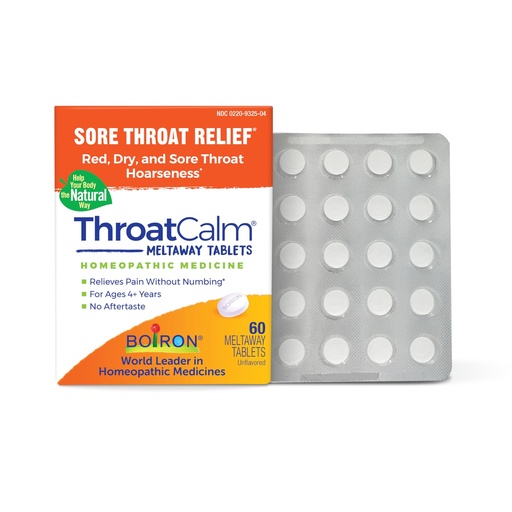 [BRSWGYY2PMOWMFAZ] Boiron ThroatCalm Tablets for Relief of Sore Throat, Scratchy, Red or Dry Throat, and Hoarseness - 60 Count